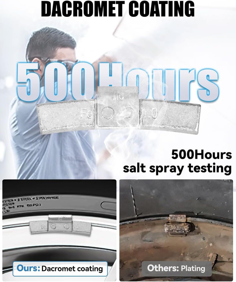 EZISOE MC-Series Clip on Wheel Weights Assortment, Wheel Weights 0.25OZ/0.5OZ/0.75OZ/1.0OZ, 25PCS/Style, Total 100Pcs/ Box - Image 3